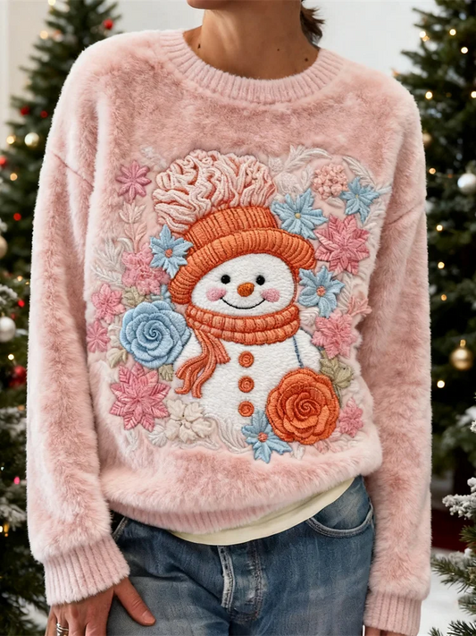 Pink Frosty Floral Sweater