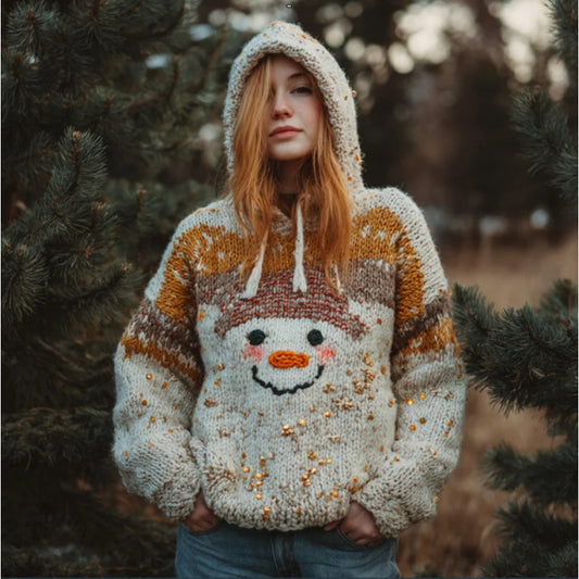 Happy Snowman Hooded Sweater