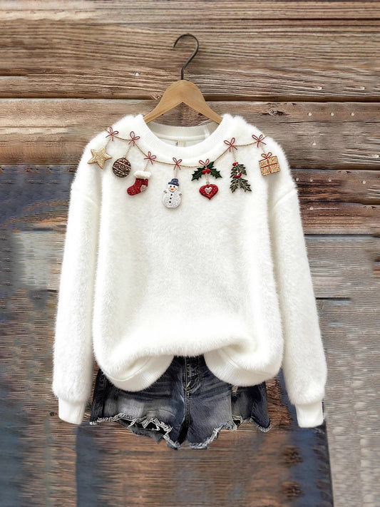 Holiday Charm Collar Pullover