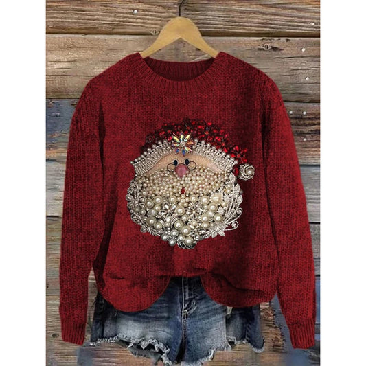 Elegant Santa Face Pullover
