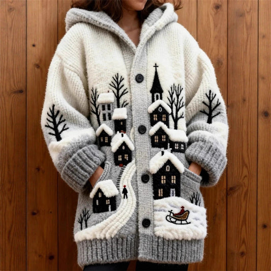 English Cottage Christmas Cardigan
