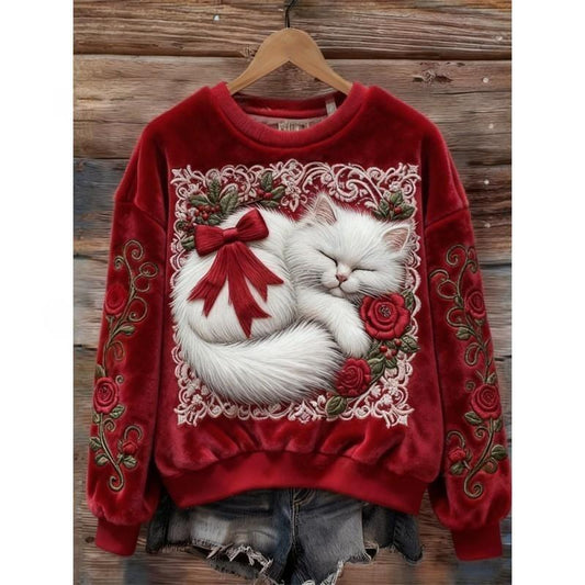 Vintage-Style Red Christmas Sweater