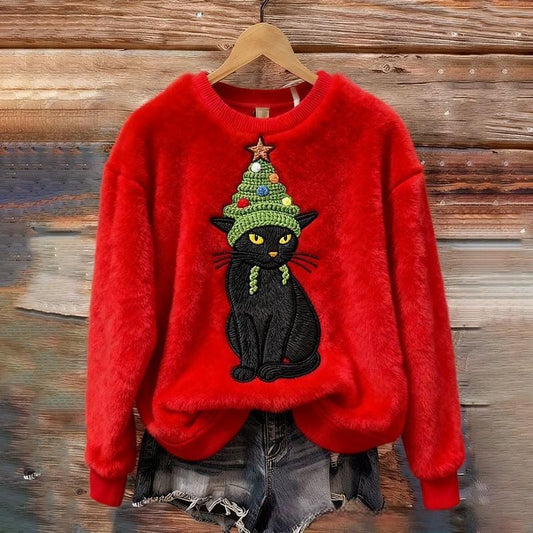 Red Christmas Cat Sweater