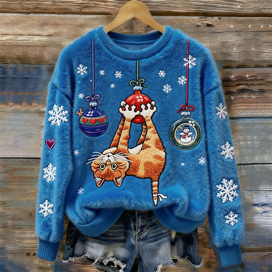 Holiday Cat-Themed Sweater