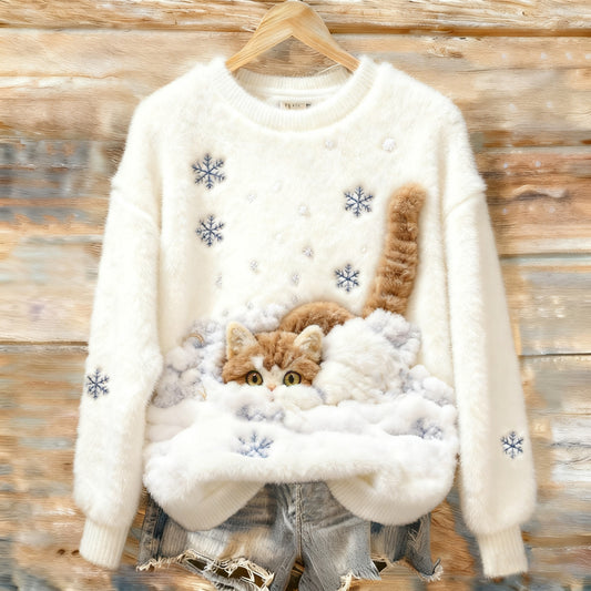 Cute White Christmas Sweater