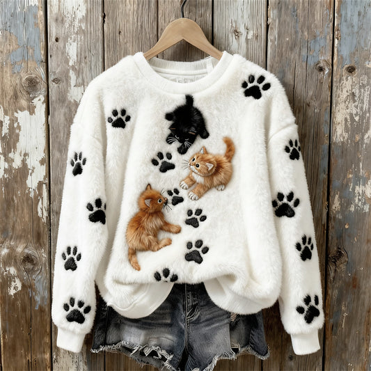Cute Cat Paw Print Sweater