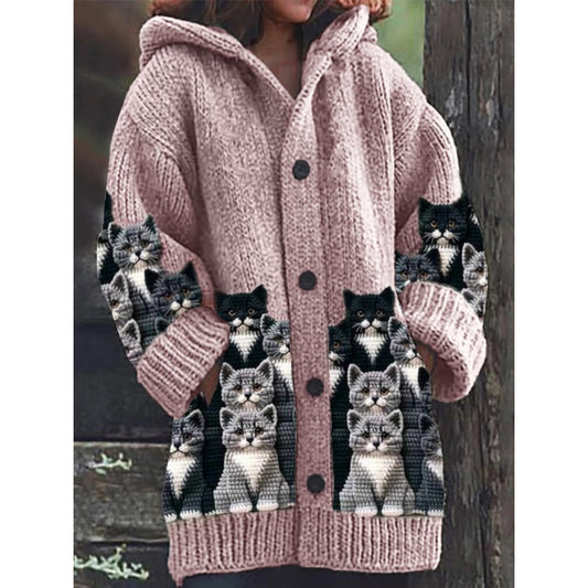 Warm Hooded Button Jacket