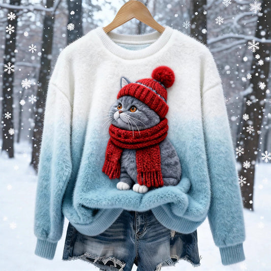 Cute Winter Cat Sweater