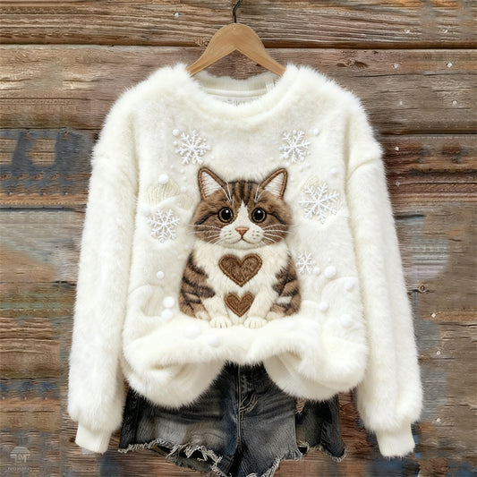 Cute Cat Winter Sweater for Women