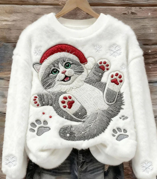 Cozy Christmas Cat Lover Sweater