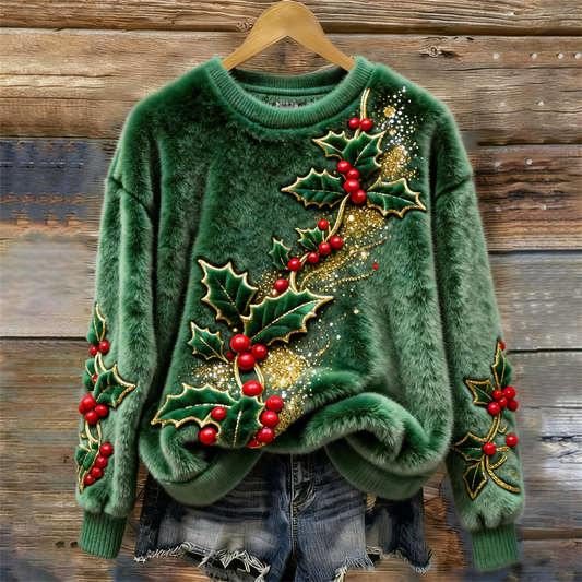 Holly Garland Fuzzy Sweater