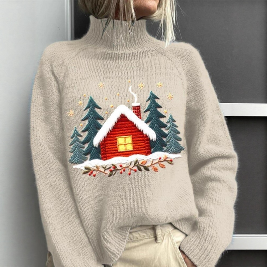 Red Cabin Turtleneck Sweater